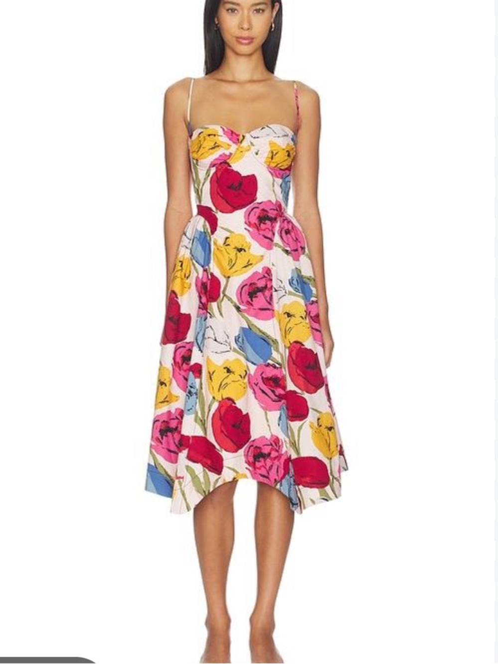 Free People Cherish Printed Midi Dress Sz 4 NWT Spring Combo floral Revolve Midi